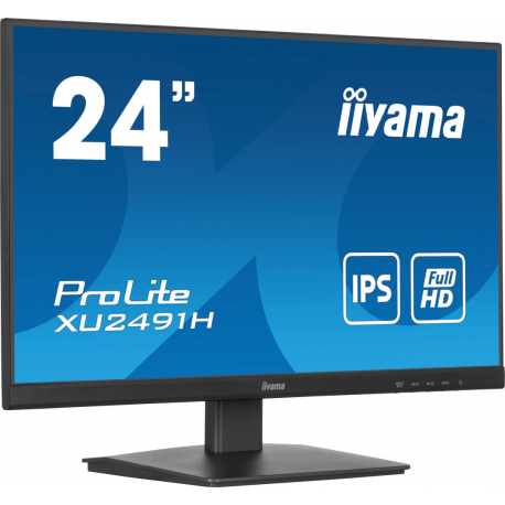 iiyama ProLite XU2491H-B1 - LED monitor - 24" (23.8" viewable) - 1920 x 1080 Full HD (1080p) @ 100 Hz - IPS - 300 cd/m² - 1300:1 - 0.5 ms - HDMI, DisplayPort - matte, black - 1
