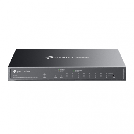 TP-Link Omada ES210GMP V1 - Switch - Managed - 8 x 10 / 100 / 1000 (PoE+) + 1 x 10 / 100 / 1000 + 1 x combo Gigabit SFP / RJ-45 (uplink) - desktop, wall-mountable - PoE+ (123 W) - 0