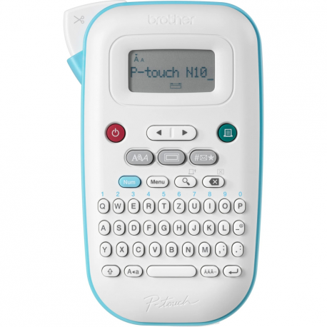 Brother P-Touch PT-N10 - Labelmaker - B / W - direct thermal - 12 mm width - 180 dpi - up to 9 mm / sec - cutter - print preview, 2 line printing, vertical print - white, blue - 0