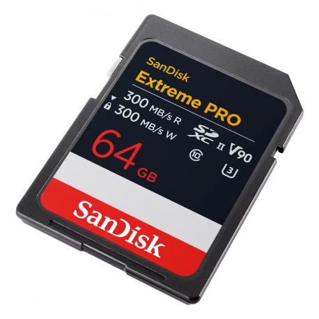 SanDisk Extreme Pro - Flash memory card - 64 GB - Video Class V90 / UHS-II U3 / Class10 - SDXC UHS-II - 1