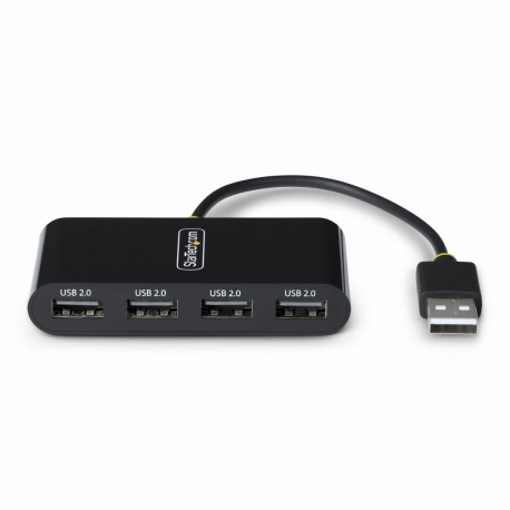 StarTech.com 4-Port USB 2.0 Hub, USB Bus Powered, Small Travel Mini USB Hub, USB 2.0 Splitter, Multi-Port Portable USB Hub, 480Mbps, Overcurrent Protection (OCP) - Hub - 4 x USB 2.0 - desktop - 2