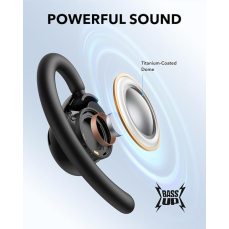 Soundcore V20i - True wireless earphones with mic - open ear - over-the-ear mount - Bluetooth - black - 4