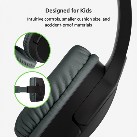 Belkin SoundForm Mini - Headphones with mic - on-ear - Bluetooth - wireless, wired - 3.5 mm jack - black - 1