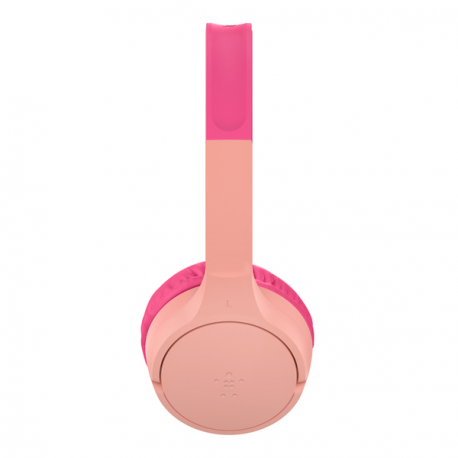 Belkin SoundForm Mini - Headphones with mic - on-ear - Bluetooth - wireless, wired - 3.5 mm jack - pink - 2