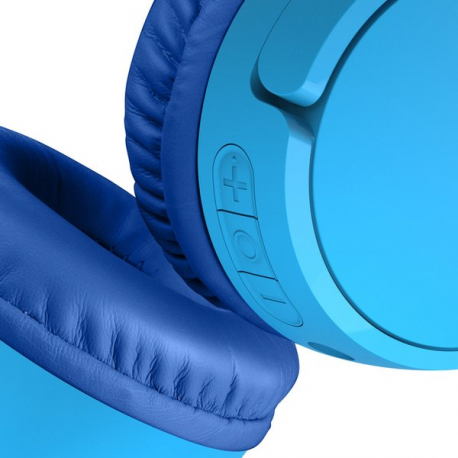 Belkin SoundForm Mini - Headphones with mic - on-ear - Bluetooth - wireless, wired - 3.5 mm jack - blue - 4
