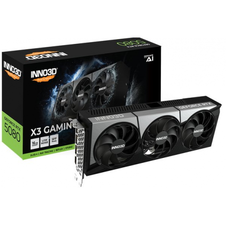 Inno3D GeForce RTX 5080 X3 GAMING OC - Graphics card - GeForce RTX 5080 - 16 GB GDDR7 - PCI Express 5.0 - HDMI, 3 x DisplayPort - 1