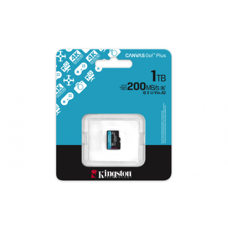 Kingston Canvas Go! Plus - Flash memory card - 1 TB - A2  /  Video Class V30  /  UHS-I U3  /  Class10 - microSDXC UHS-I - 7