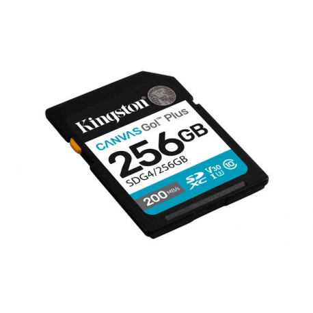 Kingston Canvas Go! Plus - Flash memory card - 256 GB - Video Class V30 / UHS-I U3 / Class10 - SDXC UHS-I - 4