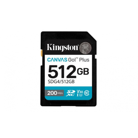 Kingston Canvas Go! Plus - Flash memory card - 512 GB - Video Class V30 / UHS-I U3 / Class10 - SDXC UHS-I - 0