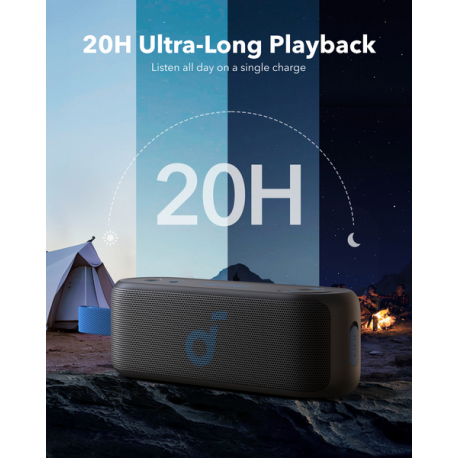 Soundcore Select 3 - Speaker - for portable use - wireless - Bluetooth - App-controlled - 16 Watt - 9