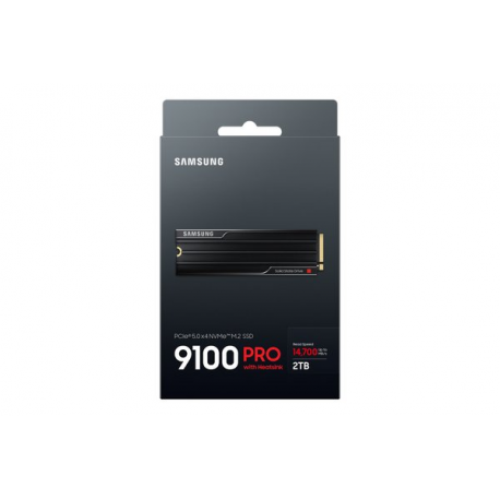 Samsung 9100 PRO MZ-VAP2T0 - SSD - encrypted - 2 TB - internal - M.2 2280 - PCI Express 5.0 x4 (NVMe) - 256-bit AES - TCG Opal Encryption 2.0 - integrated heatsink - black - 4