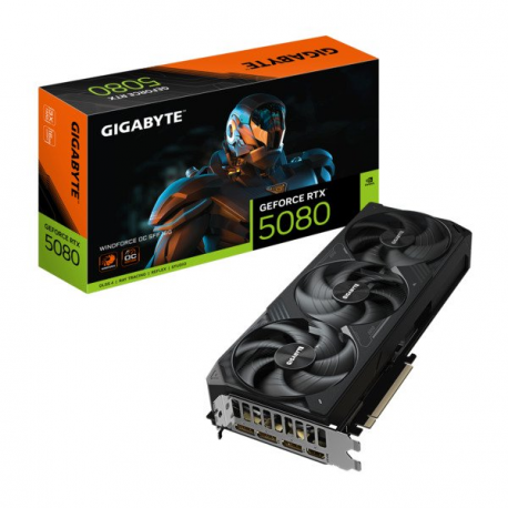 Gigabyte GeForce RTX 5080 WINDFORCE OC SFF 16G - Graphics card - GeForce RTX 5080 - 16 GB GDDR7 - PCI Express 5.0 - 3 x DisplayPort, HDMI - 0