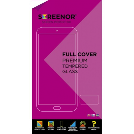 Screenor - Screen protector for mobile phone - full cover - glass - frame colour black - for Google Pixel 9A - 0