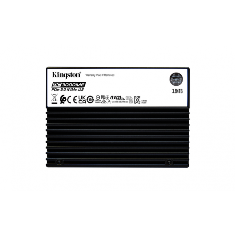 Kingston DC3000ME - SSD - Enterprise - encrypted - 3.84 TB - internal - 2.5" - U.2 PCIe 5.0 x4 (NVMe) - 256-bit AES - TCG Opal Encryption 2.0 - 0