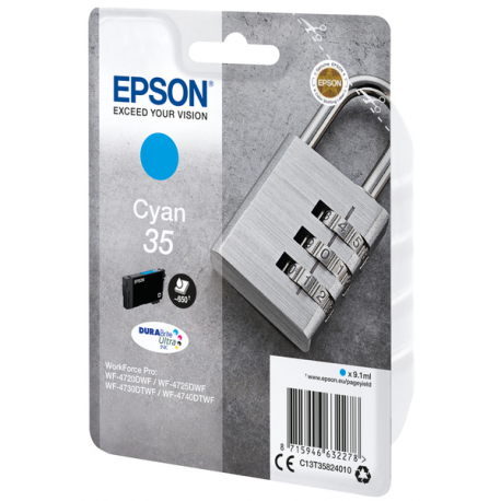 Epson 35 - 9.1 ml - cyan - original - ink cartridge - for WorkForce Pro WF-4720, WF-4720DWF, WF-4725DWF, WF-4730, WF-4730DTWF, WF-4740, WF-4740DTWF - 1