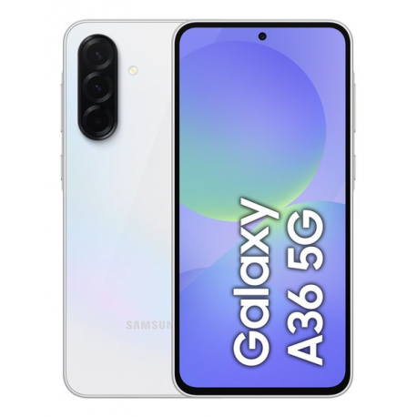 Samsung Galaxy A36 - 5G smartphone - dual-SIM - RAM 6 GB / Internal Memory 128 GB - OLED display - 6.7" - 2340 x 1080 pixels (120 Hz) - 3x rear cameras 50 MP, 8 MP, 5 MP - front camera 12 MP - awesome white - 0