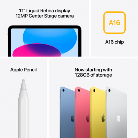 Apple iPad A16 Wi-Fi - Tablet - 128 GB - 11" IPS (2360 x 1640) - silver - 6