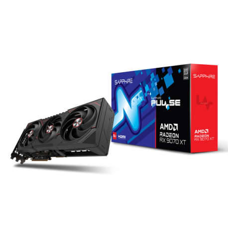 Sapphire Pulse Radeon RX 9070 XT - Graphics card - Radeon RX 9070 XT - 16 GB GDDR6 - PCIe 5.0 x16 - 2 x DisplayPort, 2 x HDMI - 7