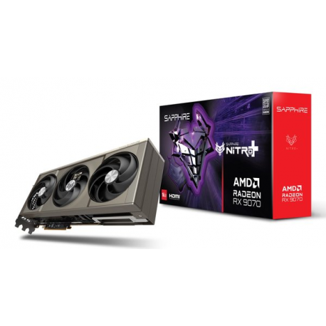 Sapphire NITRO+ Radeon RX 9070 - Graphics card - Radeon RX 9070 - 16 GB GDDR6 - PCIe 5.0 x16 - 2 x DisplayPort, 2 x HDMI - 3
