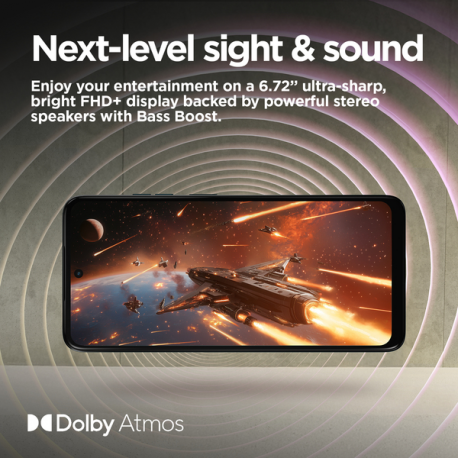 Motorola Moto G15 - 4G smartphone - dual-SIM - RAM 4 GB / Internal Memory 128 GB - microSD slot - LCD display - 6.72" - 2400 x 1080 pixels (60 Hz) - 2x rear cameras 50 MP, 5 MP - front camera 8 MP - gravity grey - 5