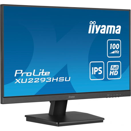 iiyama ProLite XU2293HSU-B7 - LED monitor - 22" (21.5" viewable) - 1920 x 1080 Full HD (1080p) @ 100 Hz - IPS - 300 cd/m² - 1000:1 - 1 ms - HDMI, DisplayPort - speakers - black, matte - 2