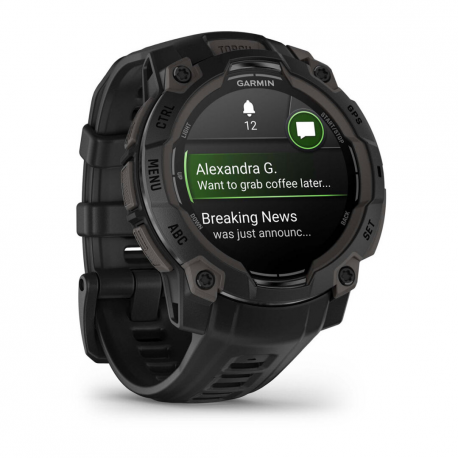 Garmin Instinct 3 AMOLED - 45 mm - fiber-reinforced polymer - Yes smart watch with band - silicone - display 1.2" - 4 GB - Bluetooth, ANT+ - 53 g - black - 6