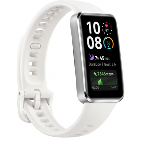 Huawei Band 10 - Aluminium alloy - activity tracker with strap - fluoroelastomer - wrist size: 120-190 mm - display 1.47" - Bluetooth - 15 g - white - 0