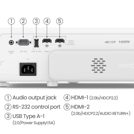 BenQ TK710STi - DLP projector - laser - 3D - 3200 ANSI lumens - 3840 x 2160 - 16:9 - 4K - 3