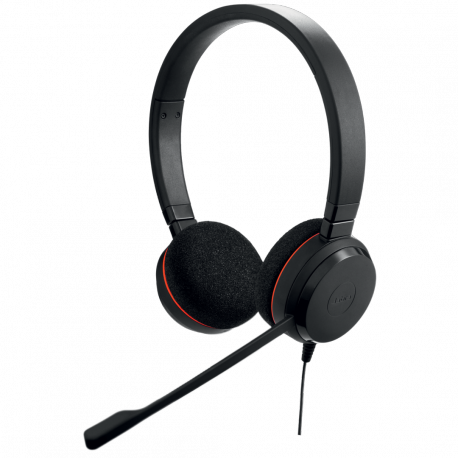 Jabra Evolve 20 UC stereo - Headset - on-ear - wired - USB-C, USB-A - noise isolating - Alcatel-Lucent Certified, Avaya Certified, Certified for Microsoft Teams, Cisco Certified, Unify Certified - 0