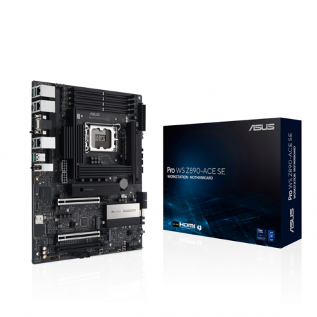 ASUS PRO WS Z890-ACE SE - Motherboard - ATX - LGA1851 Socket - Z890 Chipset - USB-C 3.2 Gen 2x2, USB 3.2 Gen 2, USB4, USB 3.2 Gen 1 - 10 Gigabit LAN, 2.5 Gigabit LAN, Gigabit LAN - onboard graphics (CPU required) - HD Audio (8-channel) - 0