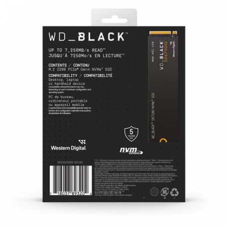 WD Black - SSD - 1 TB - internal - M.2 2280 - PCIe 4.0 (NVMe) - 3