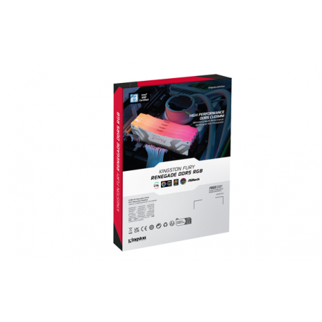 Kingston FURY Renegade RGB - DDR5 - kit - 48 GB: 2 x 24 GB - DIMM 288-pin - 4200 MHz / PC5-67200 - CL40 - 1.45 V - unbuffered - on-die ECC - white & silver - 8