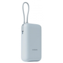 Xiaomi P15ZM - Power bank - integrated cable - 10000 mAh - 37 Wh - 22.5 Watt - 3 A - Fast Charge - 2 output connectors (24 pin USB-C, USB) - ice blue