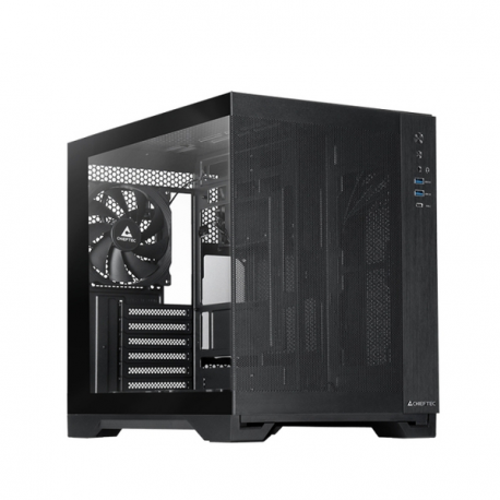 Chieftec Visio Air - Tower - ATX - windowed side panel (tempered glass) - no power supply (ATX) - black - USB / Audio - 0