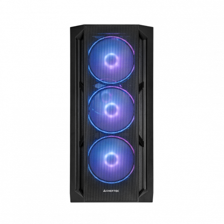 Chieftec APEX LUMO - Tower - extended ATX - windowed side panel (tempered glass) - no power supply (ATX) - black - USB / Audio - 15