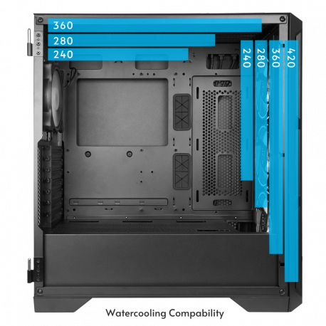 Chieftec APEX LUMO - Tower - extended ATX - windowed side panel (tempered glass) - no power supply (ATX) - black - USB / Audio - 25