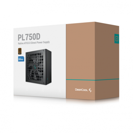 Deepcool PL750D - Power supply (internal) - ATX12V 3.1 - 80 PLUS Bronze - Cybenetics Silver - 750 Watt - active PFC - Europe - black - 8