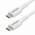StarTech.com 2m (6.6ft) White USB-C Charging Cable, USB C Cable, USB 2.0 Type-C Laptop Charger Cord, 60W 3A Power Delivery, TPE Jacket, USB-C Data Transfer Cable, M / M - USB cable - 24 pin USB-C (M) to 24 pin USB-C (M) - USB 2.0 - 3 A - 2 m - USB Power Delivery (60W) - white