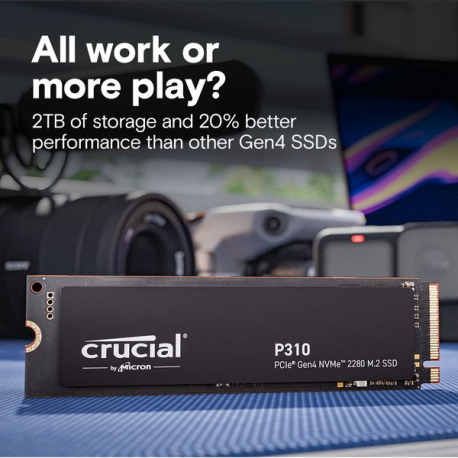 Crucial P310 - SSD - 500 GB - internal - M.2 2280 - PCIe 4.0 x4 (NVMe) - 2