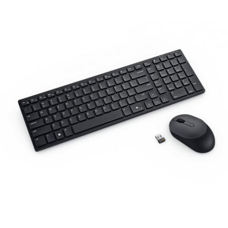 Dell Pro Compact Silent Keyboard and Mouse - KM555 - Keyboard and mouse set - wireless - 2.4 GHz, Bluetooth 5.1 - QWERTY - Pan Nordic - black - with 3 years Advanced Exchange Service - 0