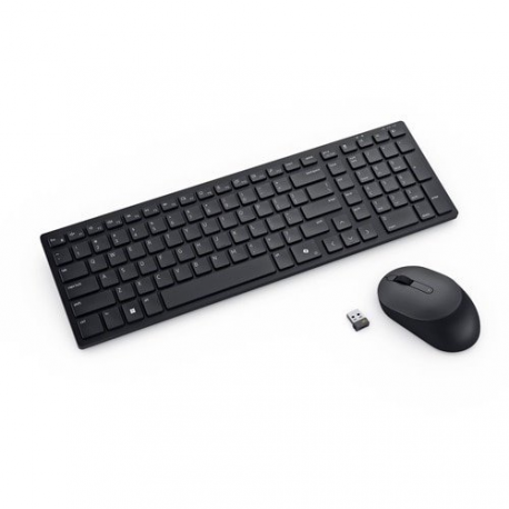 Dell Pro Compact Silent Keyboard and Mouse - KM555 - Keyboard and mouse set - wireless - 2.4 GHz, Bluetooth 5.1 - QWERTY - Pan Nordic - black - with 3 years Advanced Exchange Service - 4