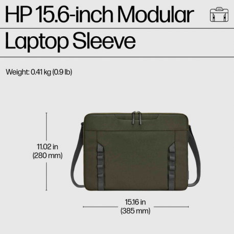 HP - Notebook sleeve - modular - 15.6" - grey, green - 6
