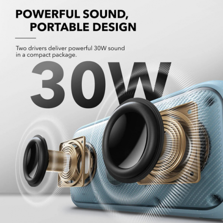 Soundcore Motion 300 - Speaker - for portable use - wireless - Bluetooth - App-controlled - 30 Watt - frost blue - 6