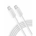 Anker - USB cable - 24 pin USB-C (M) to 24 pin USB-C (M) - 2 m - Fast Charging up to 60W, braided cable - white