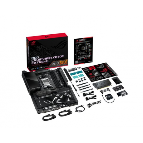 ASUS ROG CROSSHAIR X870E EXTREME - Motherboard - ATX - Socket AM5 - AMD X870E Chipset - USB4, USB-C 3.2 Gen2, USB 3.2 Gen 2, USB-C 3.2 Gen 2x2, USB 3.2 Gen 1 - Wi-Fi 7, Bluetooth, 5 Gigabit Ethernet, 10 Gigabit LAN - onboard graphics (CPU required) - HD Audio (8-channel) - 4
