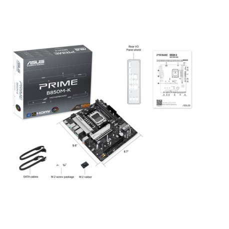 ASUS PRIME B850M-K - Motherboard - micro ATX - Socket AM5 - AMD B850 Chipset - USB-C 3.2 Gen 1, USB 3.2 Gen 2, USB 3.2 Gen 1 - 2.5 Gigabit LAN - onboard graphics (CPU required) - HD Audio (8-channel) - 3