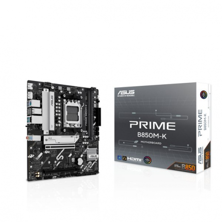 ASUS PRIME B850M-K - Motherboard - micro ATX - Socket AM5 - AMD B850 Chipset - USB-C 3.2 Gen 1, USB 3.2 Gen 2, USB 3.2 Gen 1 - 2.5 Gigabit LAN - onboard graphics (CPU required) - HD Audio (8-channel) - 4