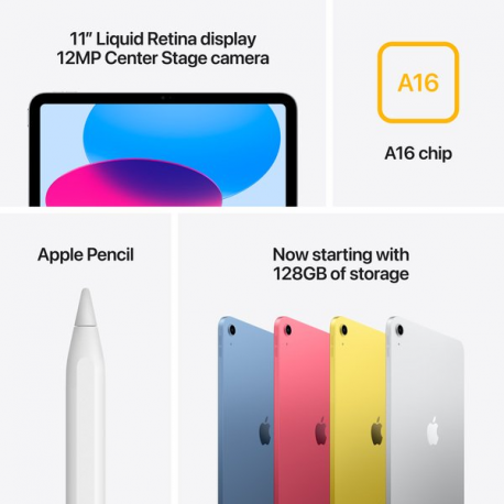 Apple iPad A16 Wi-Fi - Tablet - 128 GB - 11" IPS (2360 x 1640) - blue - 6