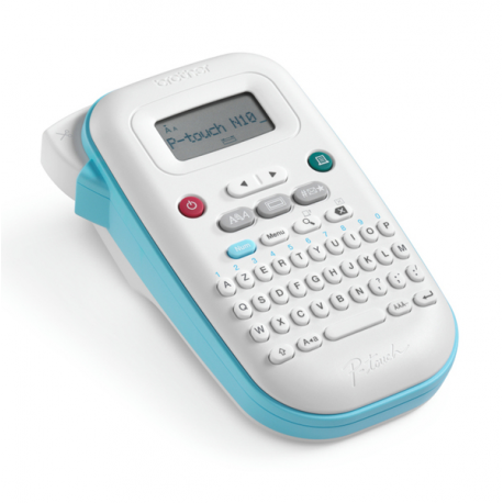 Brother P-Touch PT-N10 - Labelmaker - B / W - direct thermal - 12 mm width - 180 dpi - up to 9 mm / sec - cutter - print preview, 2 line printing, vertical print - white, blue - 7