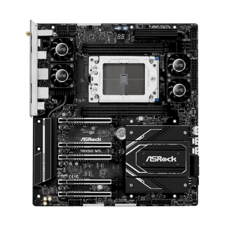 ASRock TRX50 WS - Motherboard - extended ATX - Socket sTR5 - AMD TRX50 Chipset - USB 3.2 Gen 1, USB 3.2 Gen 2, USB4, USB-C 3.2 Gen 2x2 - 10 Gigabit LAN, 2.5 Gigabit LAN, Bluetooth, Wi-Fi - onboard graphics (CPU required) - HD Audio (8-channel) - 1